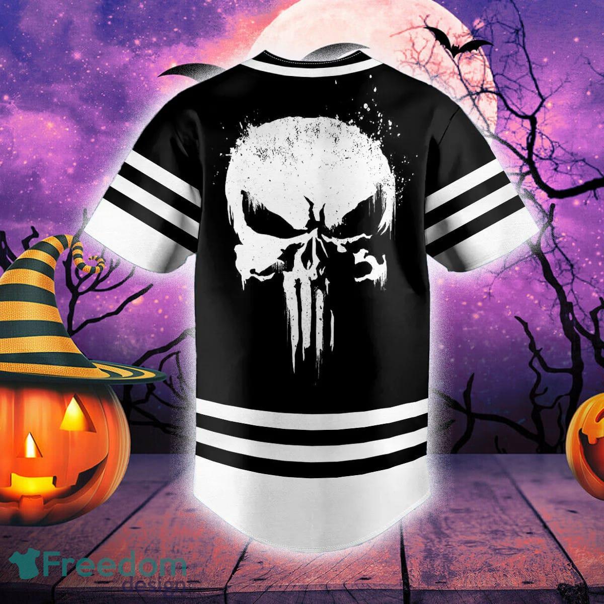 American Flag Punisher Skull Baseball Jersey For Men And Women Gift  Halloween - Freedomdesign