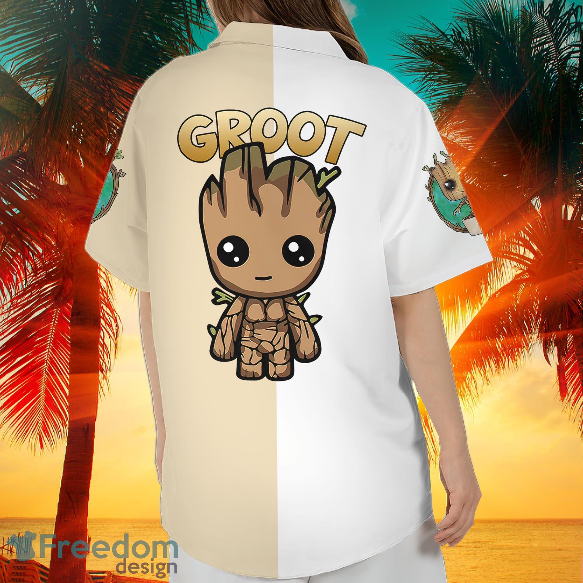 Groot Guardians Of The Galaxy 2023 Aop Button Up Hawaiian Shirt