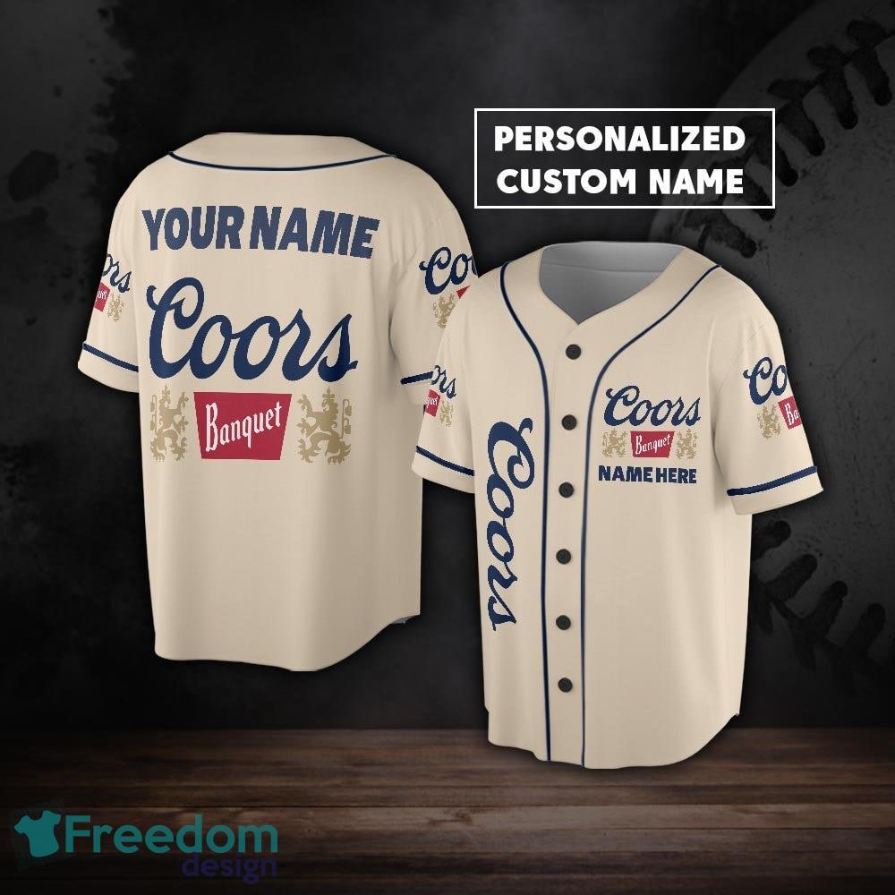 Beige Coors Banquet Beer Baseball Jersey