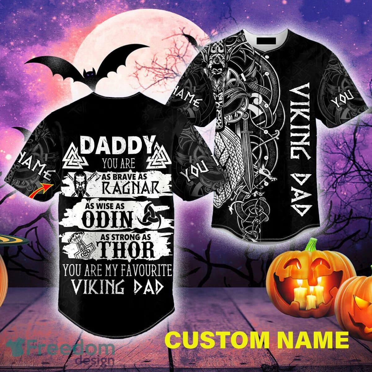 Custom Name Odin Viking Dragon Twins Tattoo Baseball Jersey For