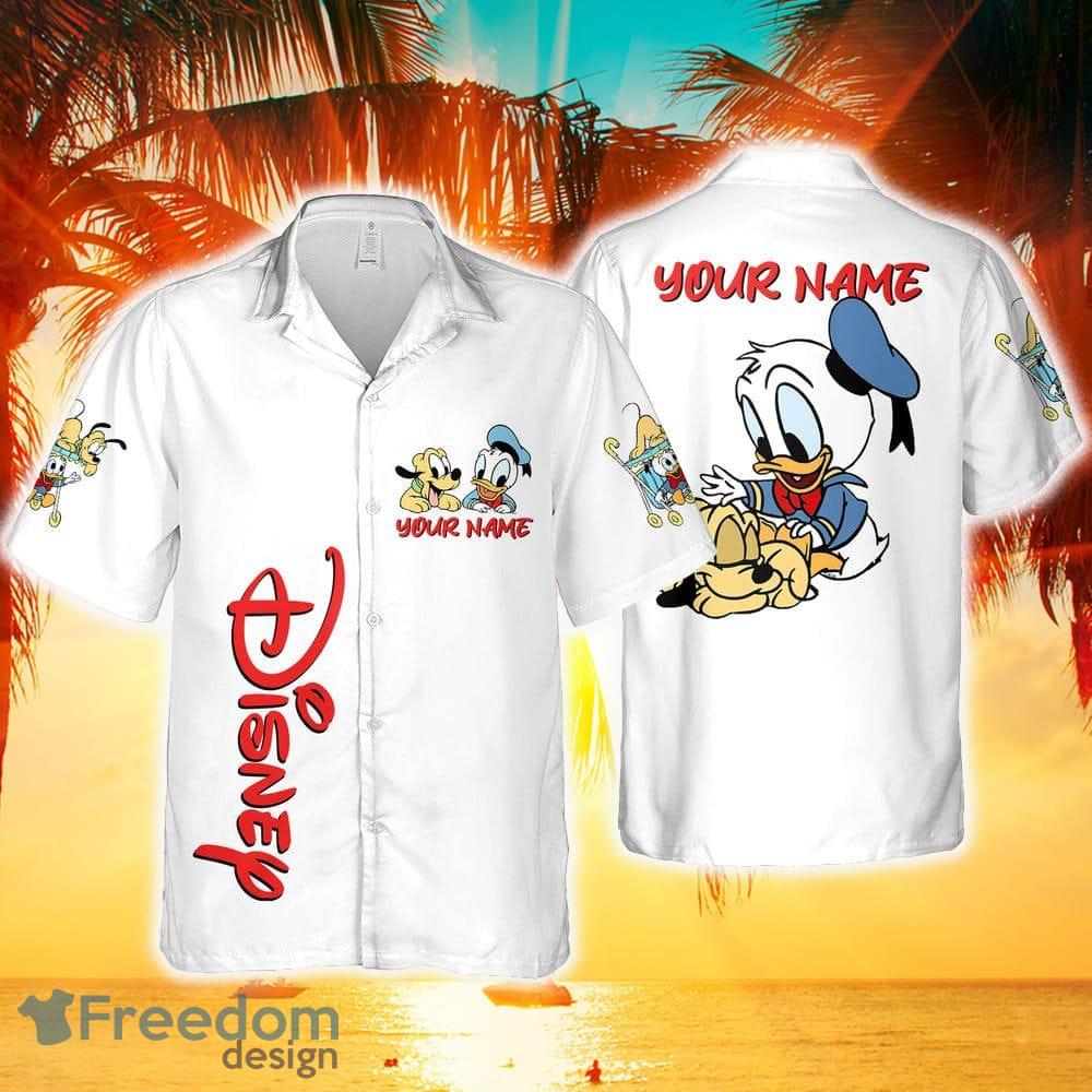 Disney World Tropical Hawaiian Unisex Shirt Mickey Minnie Donald Duck Floral