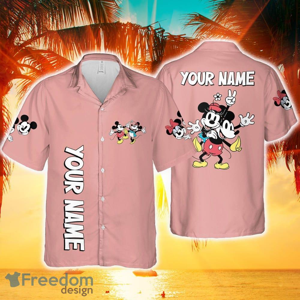 Custom Name Vintage Disney Cute Stitch Hawaiian Aloha Shirt Gift