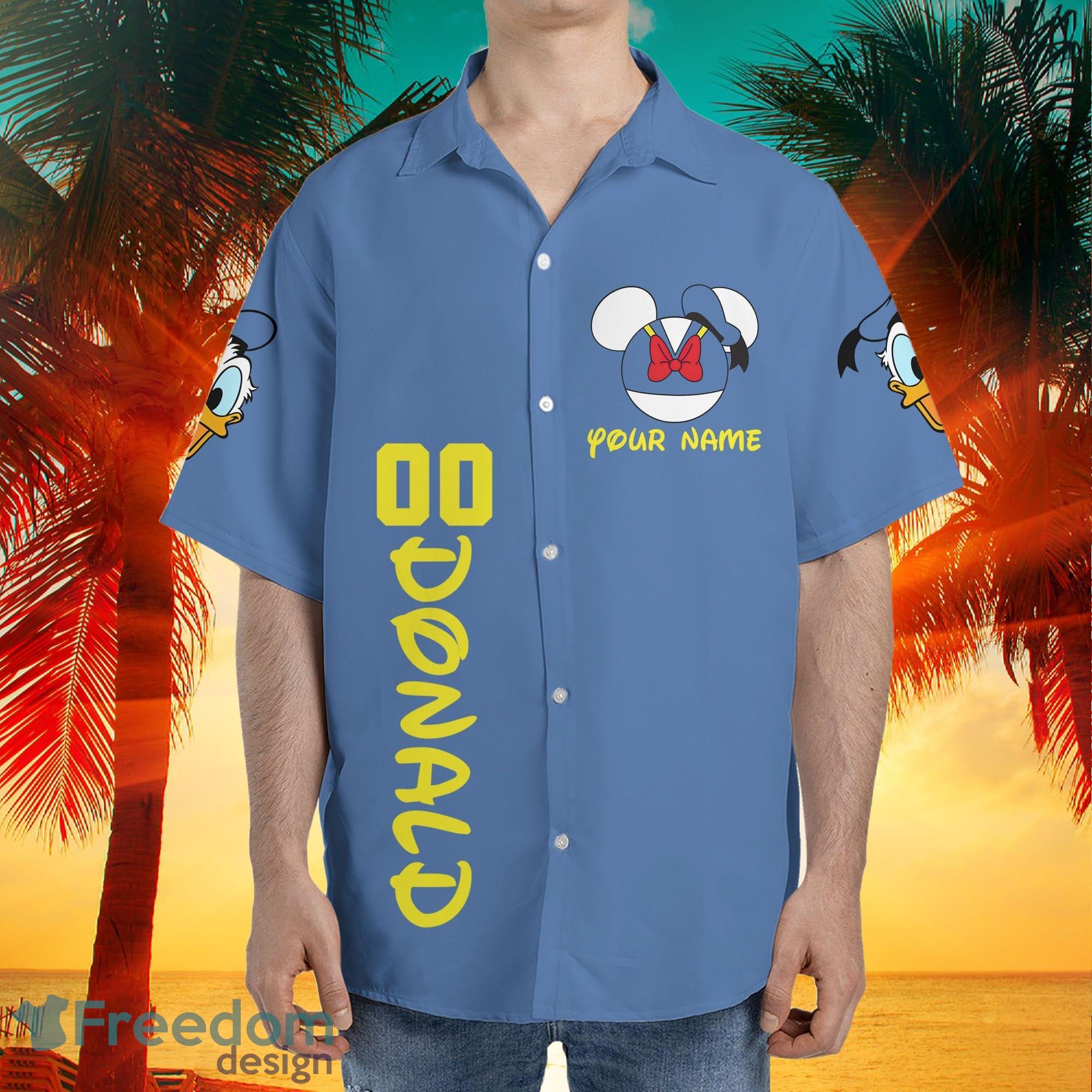 Custom Name Donald Baseball Disneyworld Disney Vacation Summer Trip Family  Hawaiian Shirt For Fans - Freedomdesign