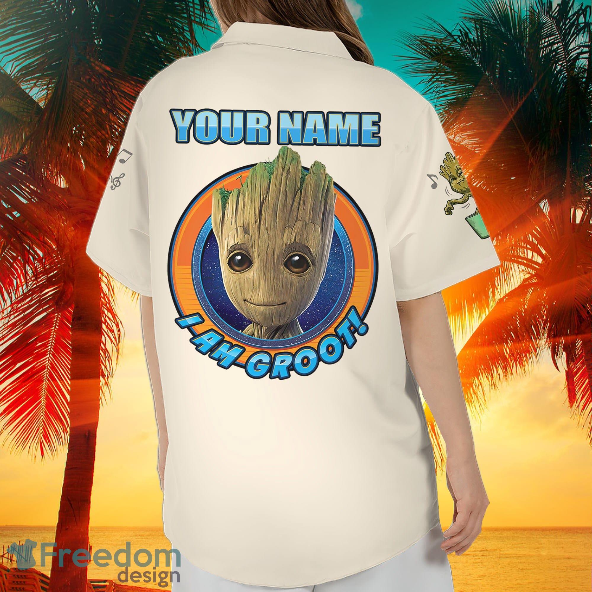 Custom Name Groot Guardian Of The Galaxy Marvel Groot Hawaiian Aloha Shirt  Gift For Men And Women - Freedomdesign