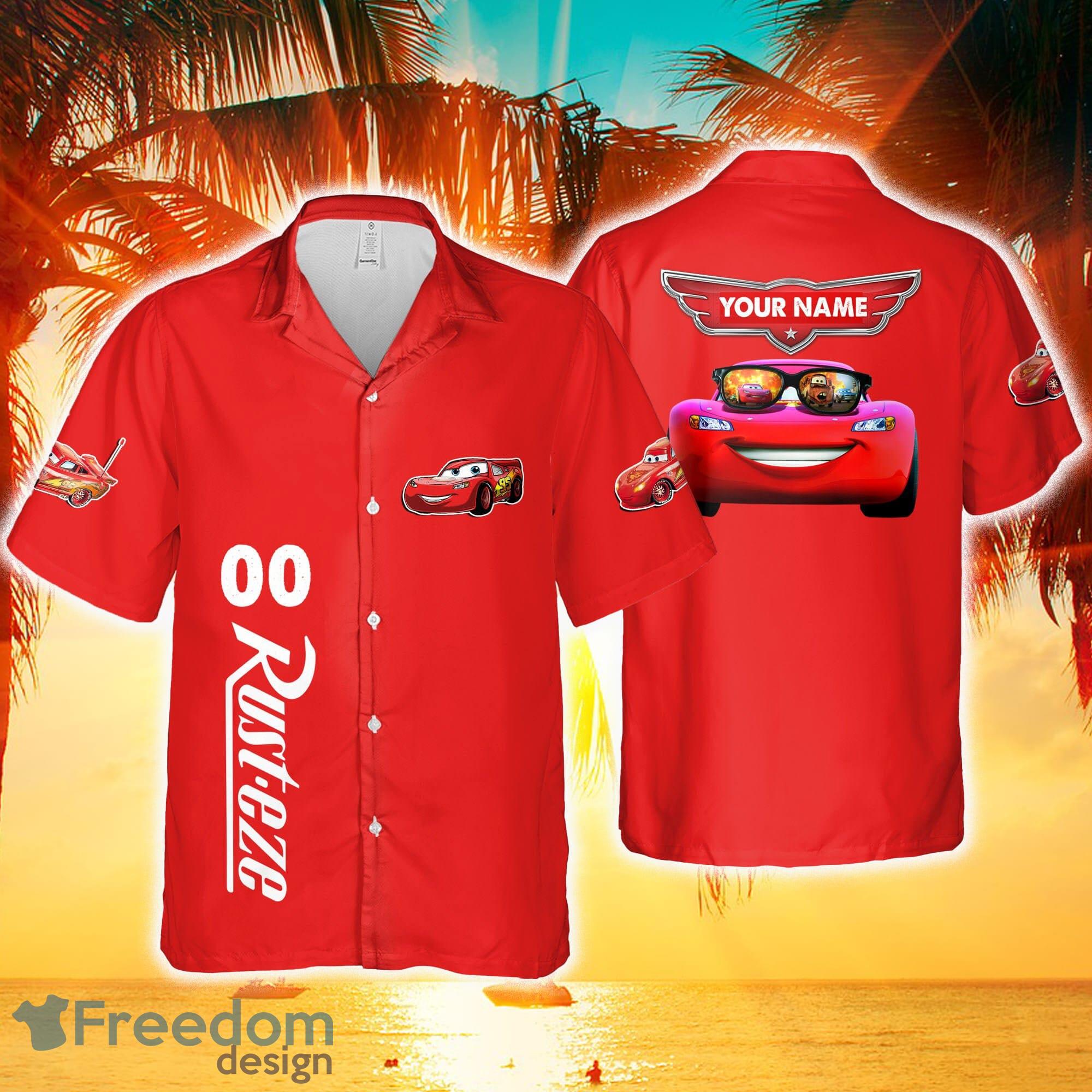 Custom Name Lightning Mcqueen Racing champion Speed Red Yellow Bl Hawaiian  Aloha Shirt Gift For Men And Women - Freedomdesign