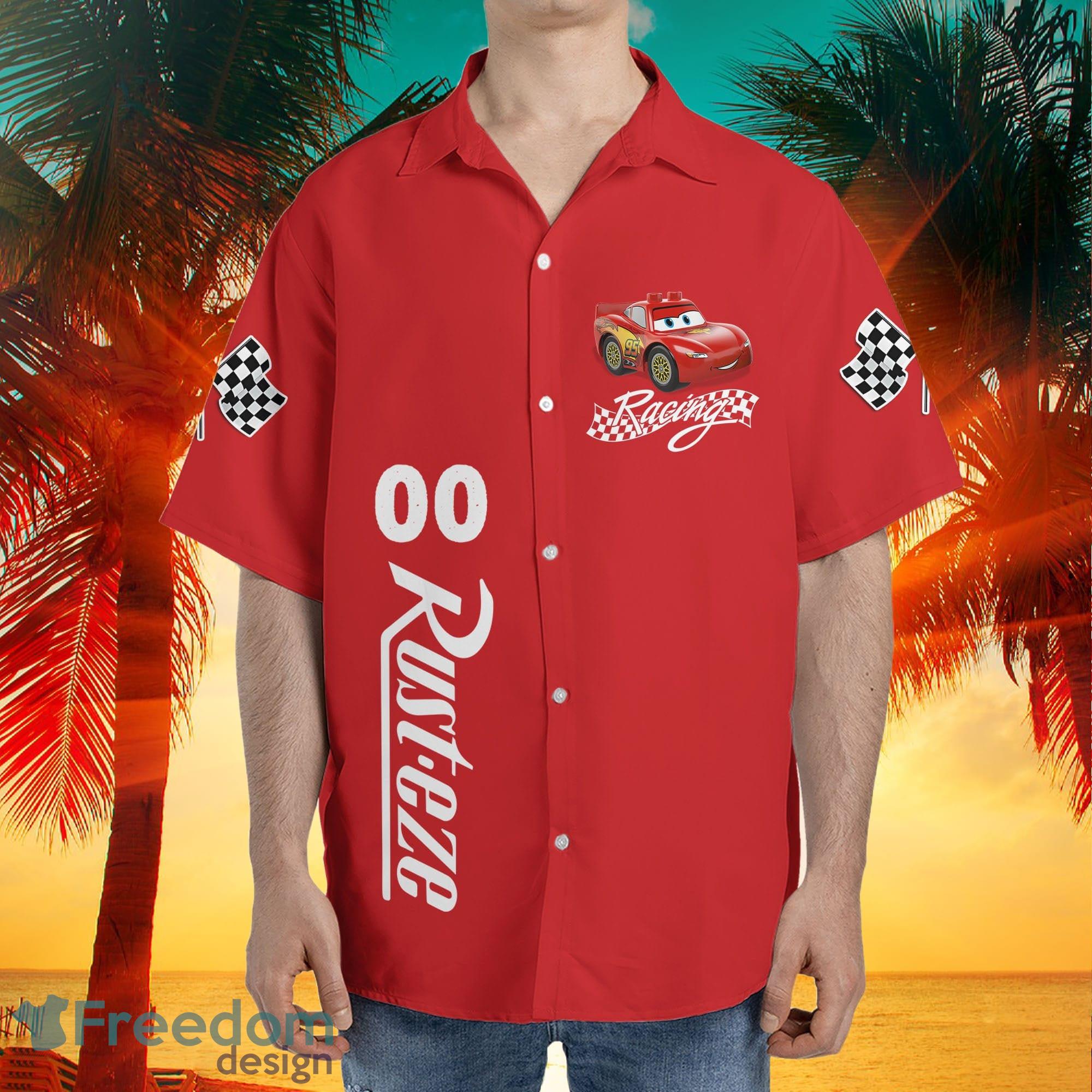 Custom Name Lightning Mcqueen Red Black Hawaiian Aloha Shirt Gift For Men  And Women - Freedomdesign