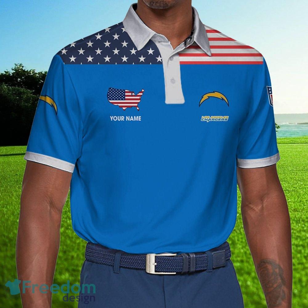 Custom Name NFL Football Los Angeles Chargers Logo Golf Polo Shirt For Fans  - Freedomdesign