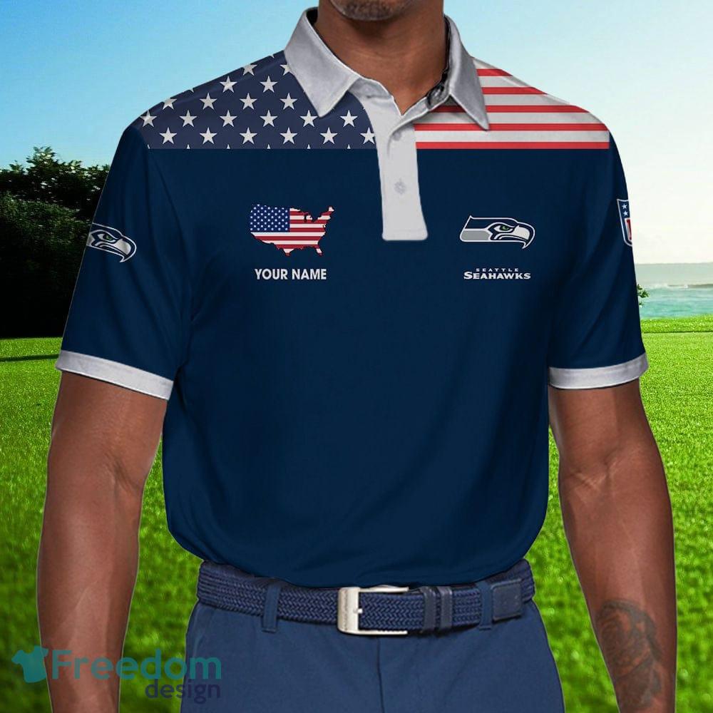 Custom Name NFL Seattle Seahawks Logo Golf Polo Shirt For Men And Women -  Freedomdesign