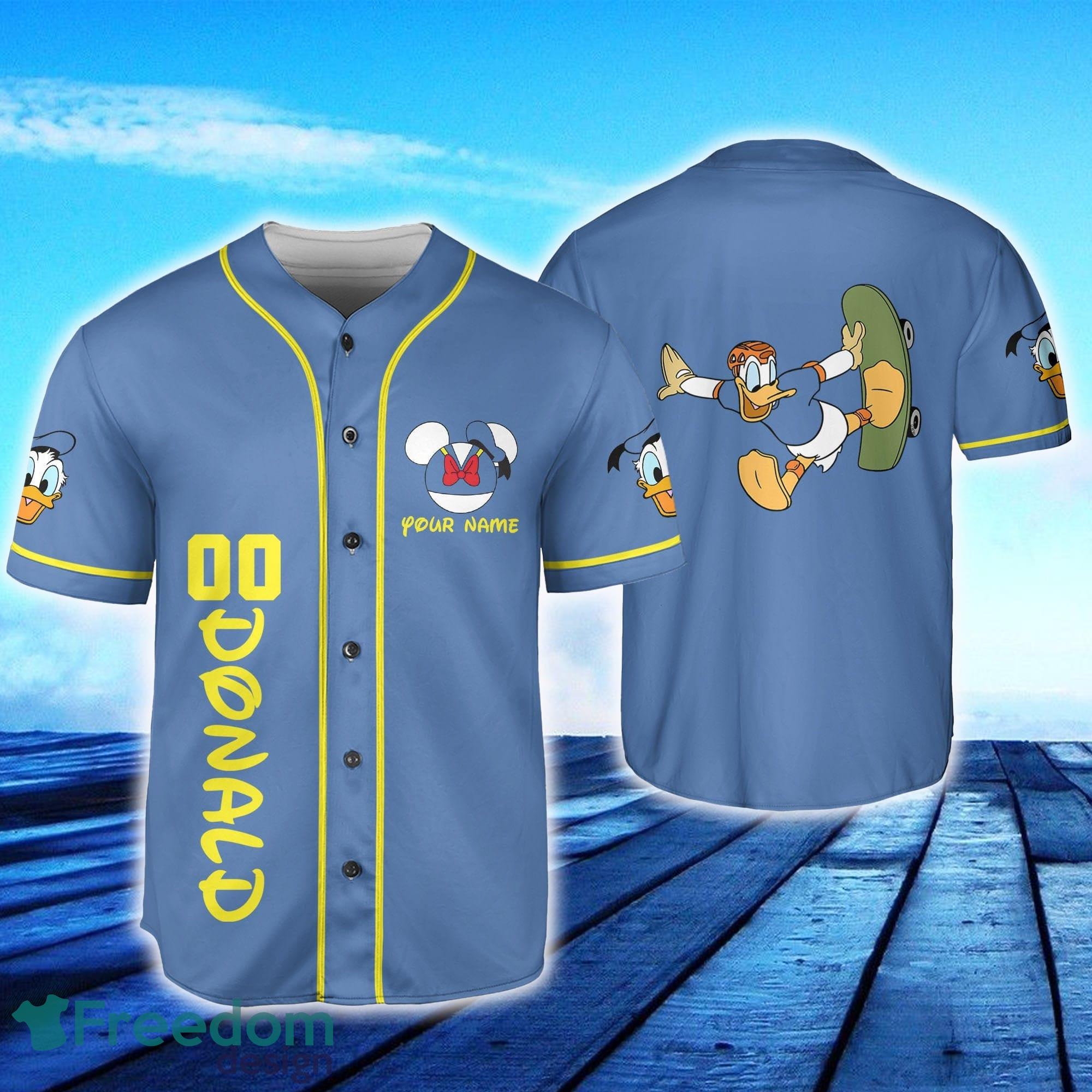 Custom Number And Name Donald Skateboard Baseball Jersey Disney Men And  Women Gift For Fans - Freedomdesign