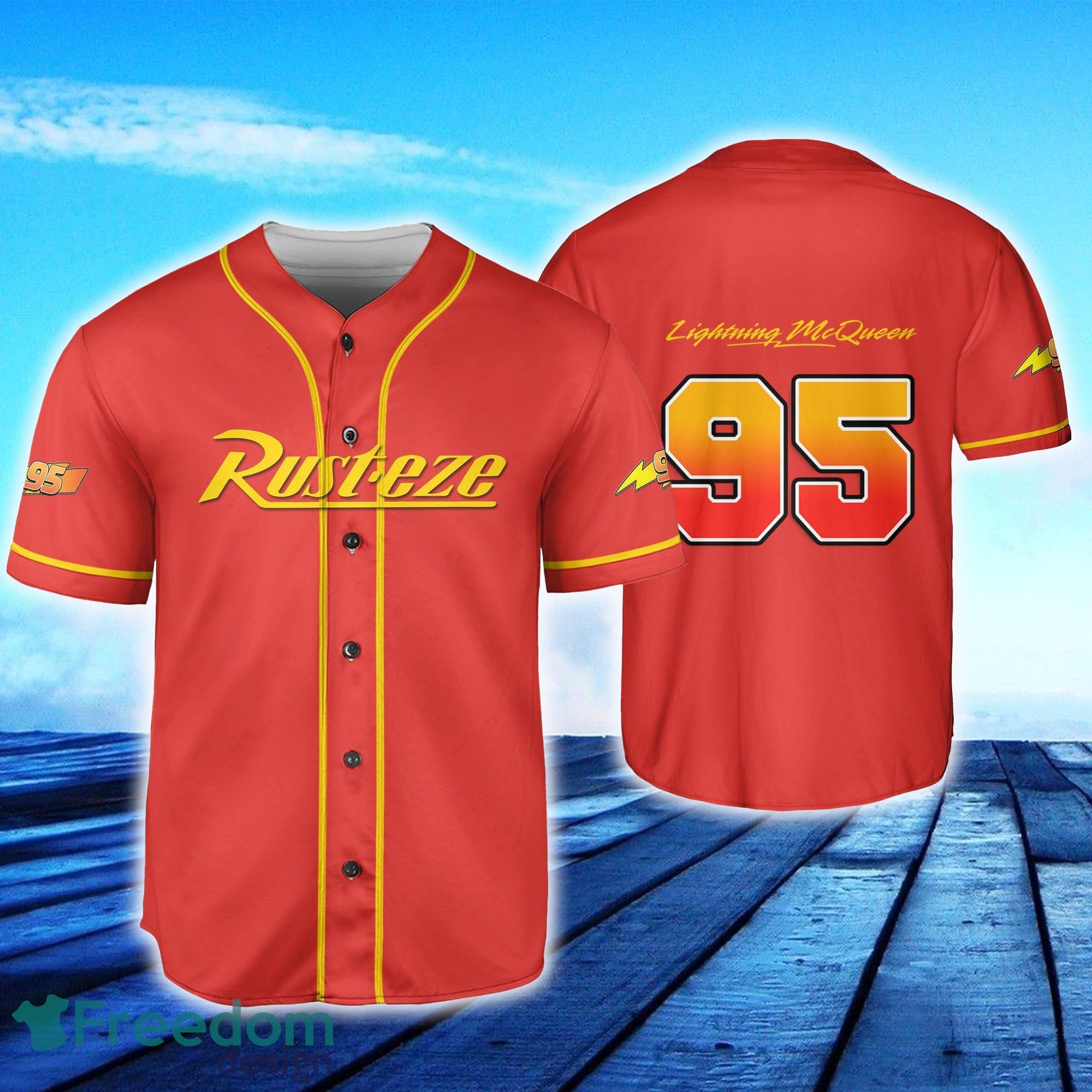 Custom Number And Name Mcqueen Red Baseball Jersey Disney Men And Women  Gift For Fans - Freedomdesign