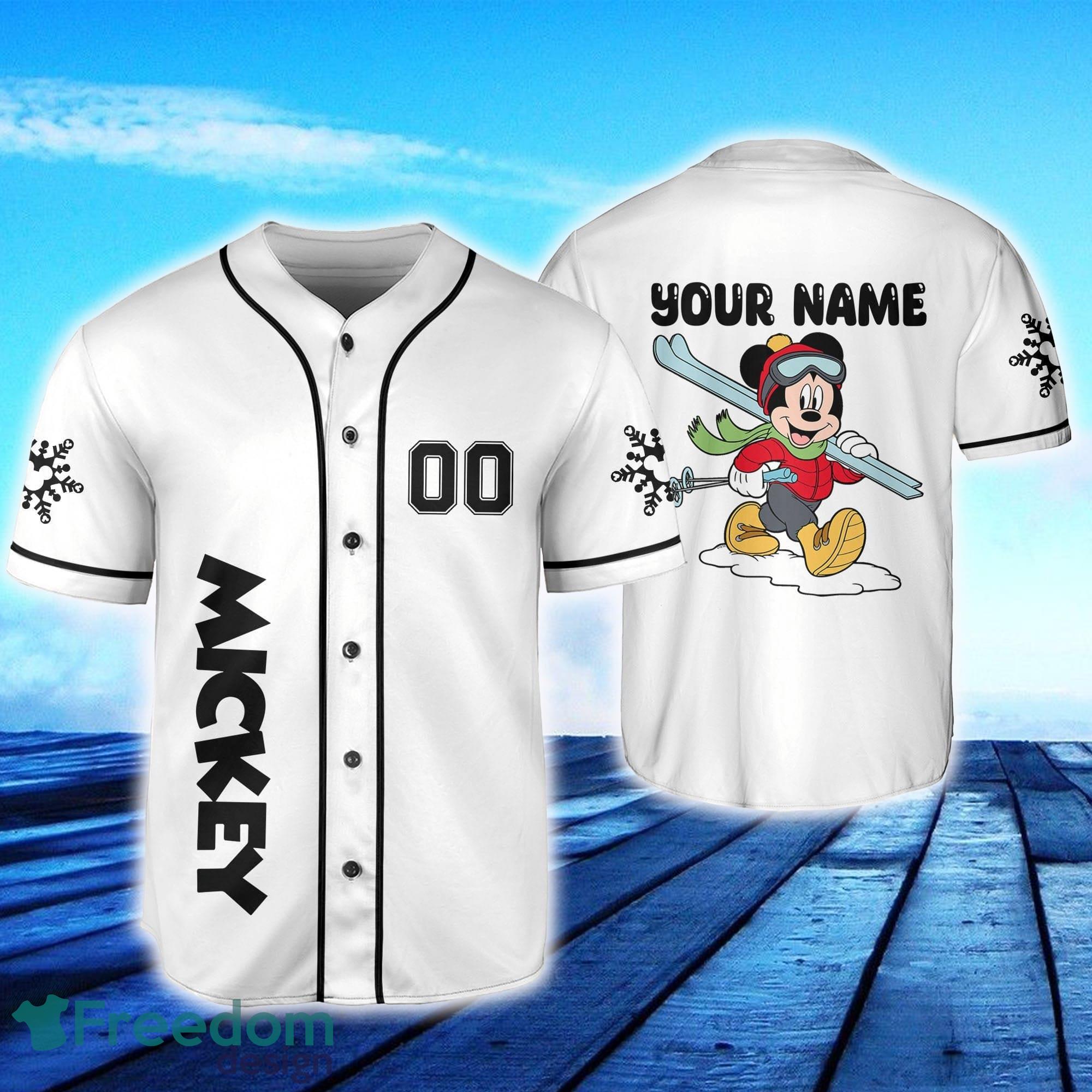 Custom Number And Name mickey snow Baseball Jersey Disney Men And