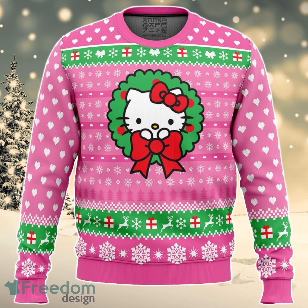 Cute Christmas Hello Kitty Ugly Christmas Sweater For Men And Women Product Photo 1