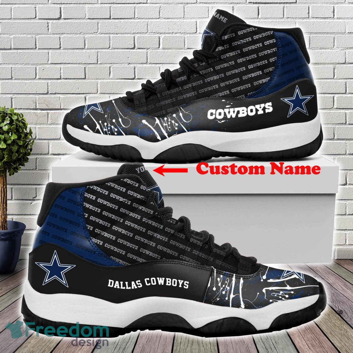 Dallas Cowboys NFL Air Jordan Hightop Custom Name For Fans - Freedomdesign