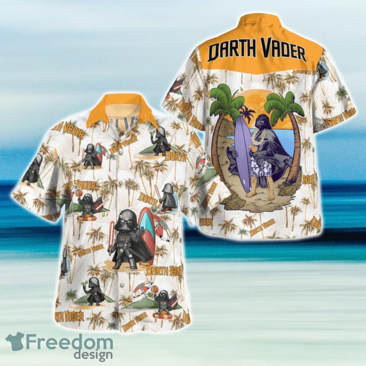 Darth Vader Tropical Hawaiian Shirt And Short For Fans Product Photo 1