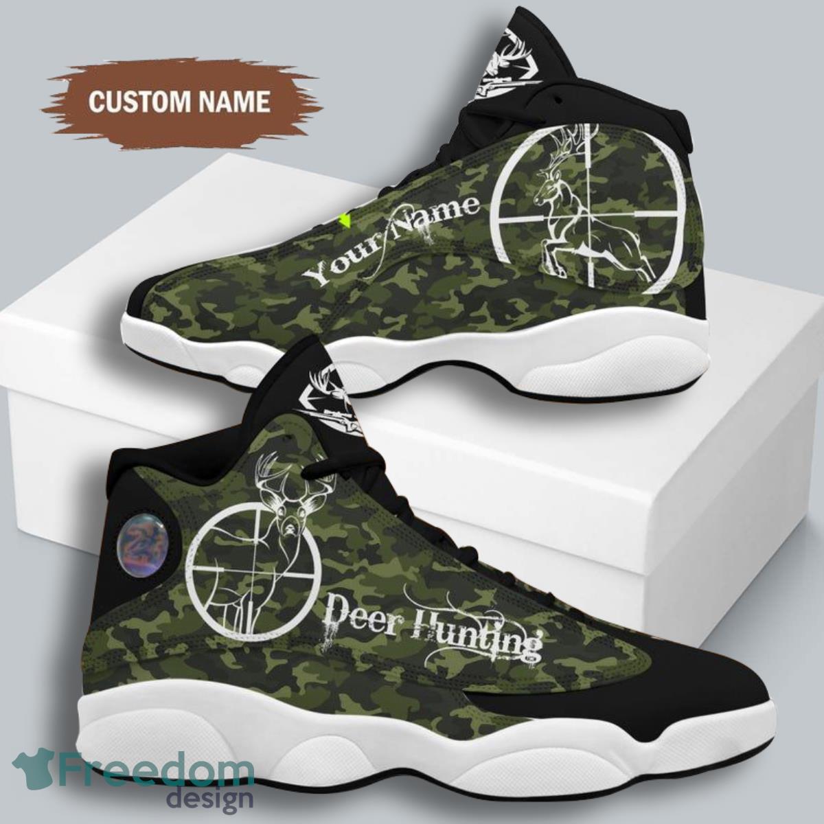 Deer Hunting Air Jordan 13 Custom Name Sneakers Best Gift For Men And Women Product Photo 2