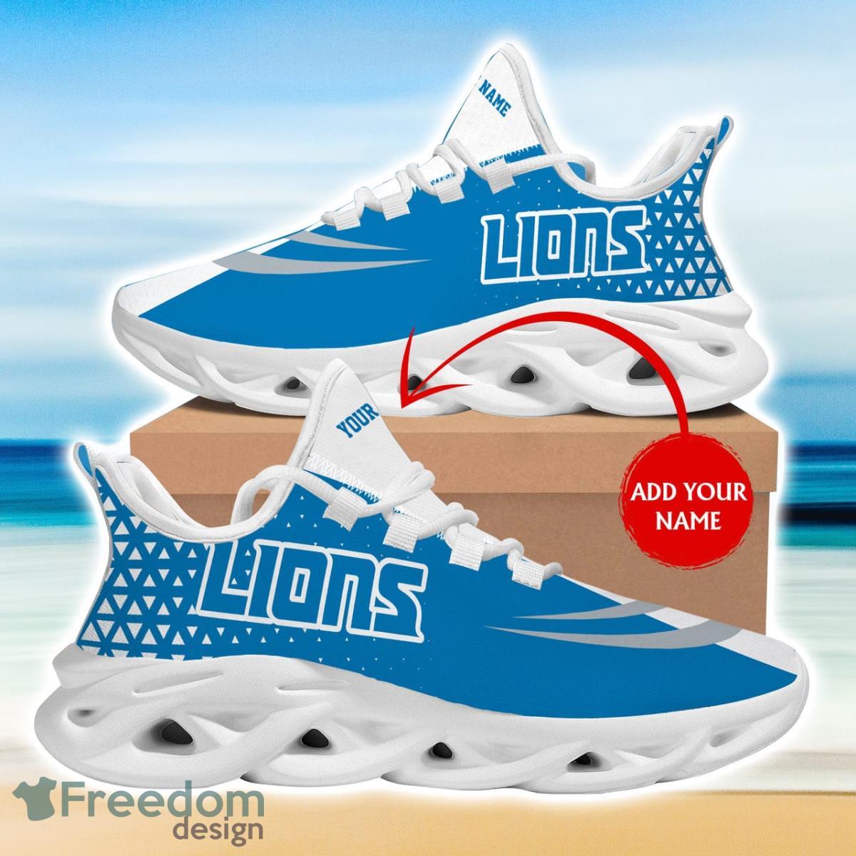 Detroit Lions Max Soul Sneakers Running Sport Shoes Custom Name Product Photo 1