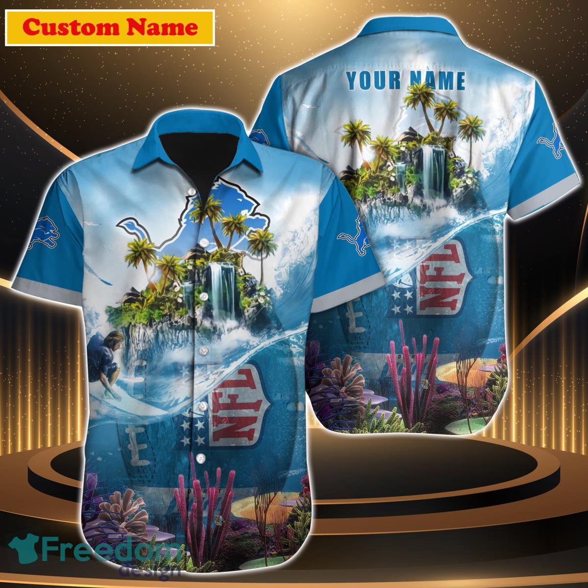 Detroit Lions NFL Custom Name Hawaiian Shirt Best Gift For Men Women Fans Product Photo 1