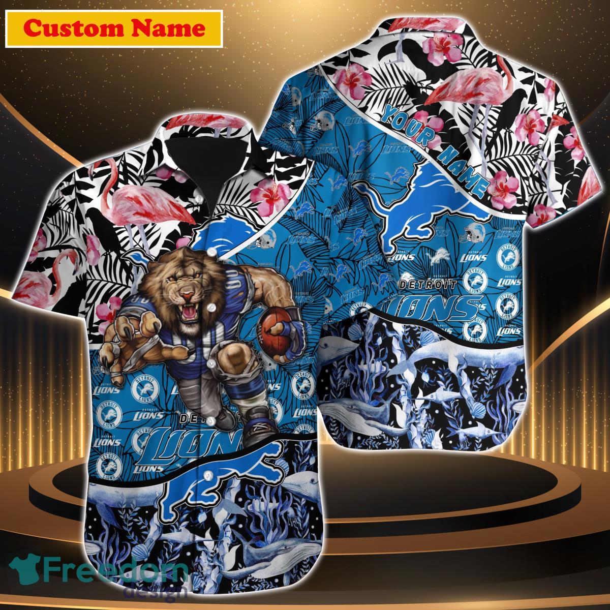 Detroit Lions NFL Custom Name Hawaiian Shirt Best Gift For Men Women Product Photo 1