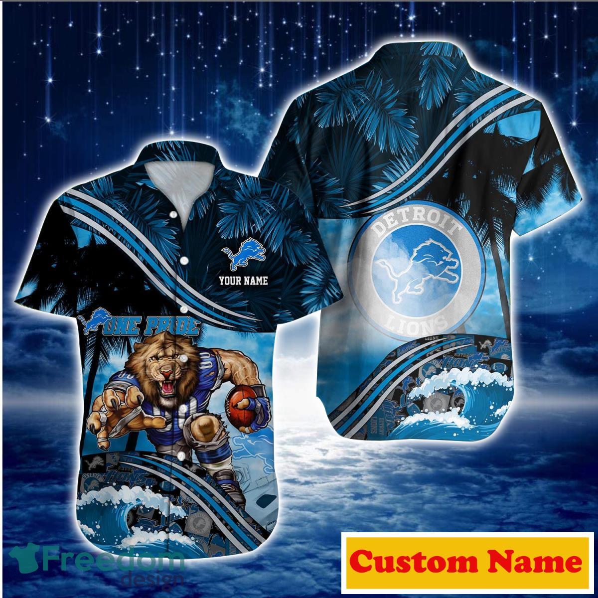 Detroit Lions NFL Custom Name Hawaiian Shirt For Men And Women Great Gift For Fans Product Photo 1