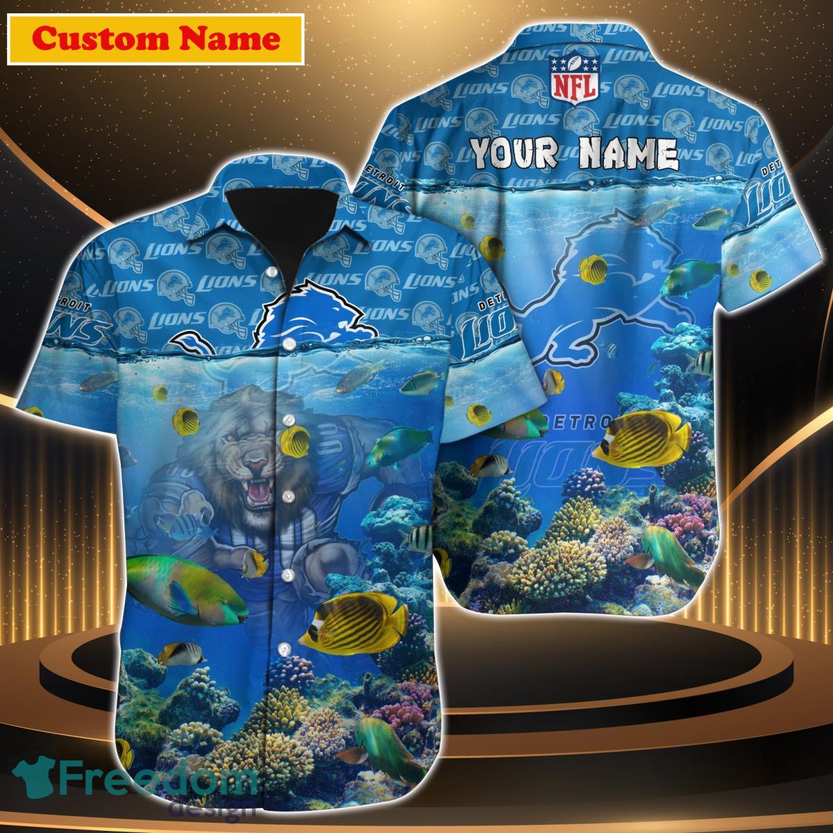 Detroit Lions NFL Custom Name Hawaiian Shirt For Men Women Gift For Real Fan Product Photo 1