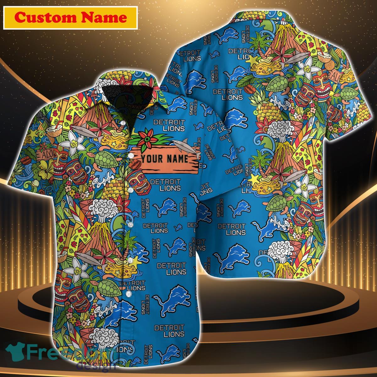 Detroit Lions NFL Custom Name Hawaiian Shirt For Men Women Great Gift For Fan Product Photo 1