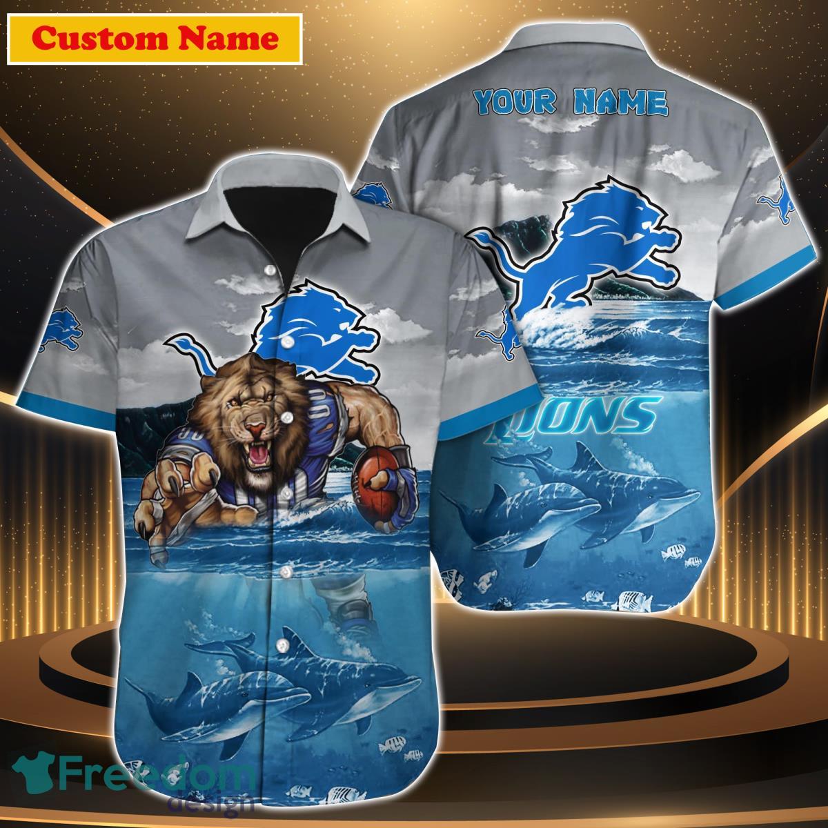 Detroit Lions NFL Custom Name Hawaiian Shirt For Men Women Special Gift For Real Fan Product Photo 1