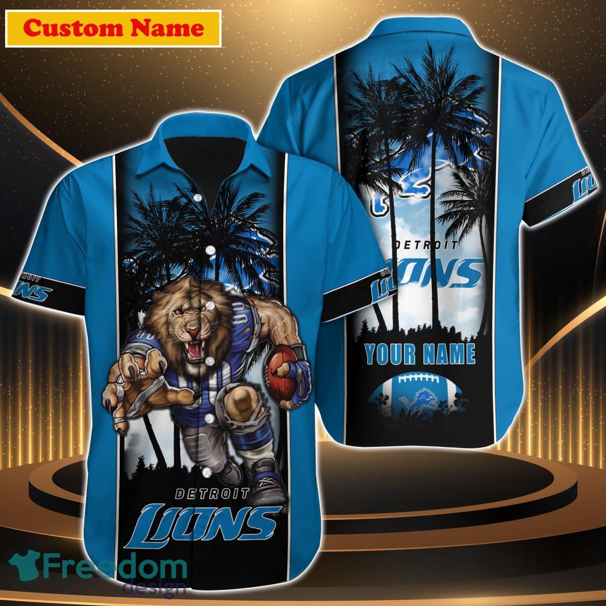 Detroit Lions NFL Custom Name Hawaiian Shirt Special Gift For Men Women Product Photo 1