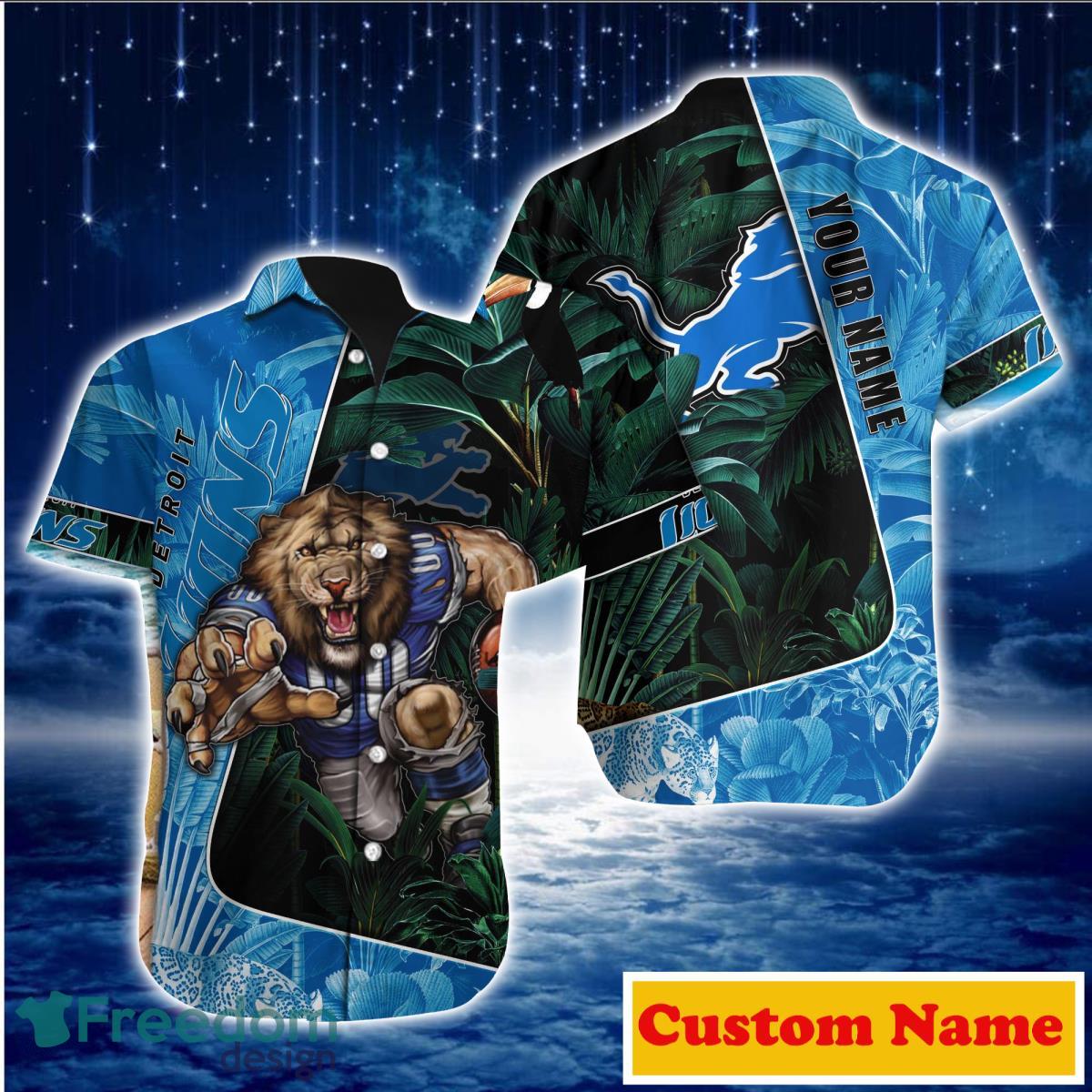 Detroit Lions NFL Custom Name Hawaiian Shirt Style Gift For Men Women Fans Product Photo 1