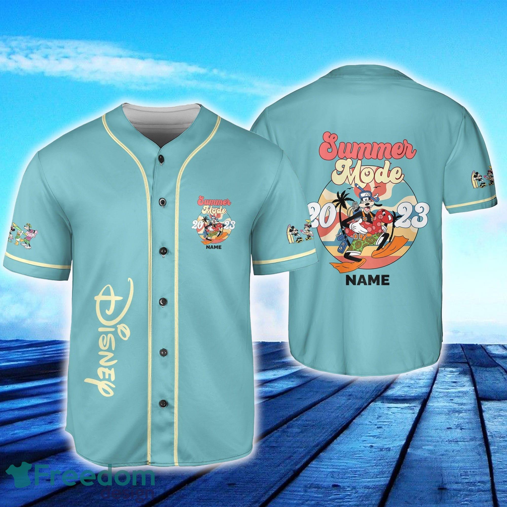 Mickey Mouse Black Red Disney Cartoon Custom Name Baseball Jersey Shirt