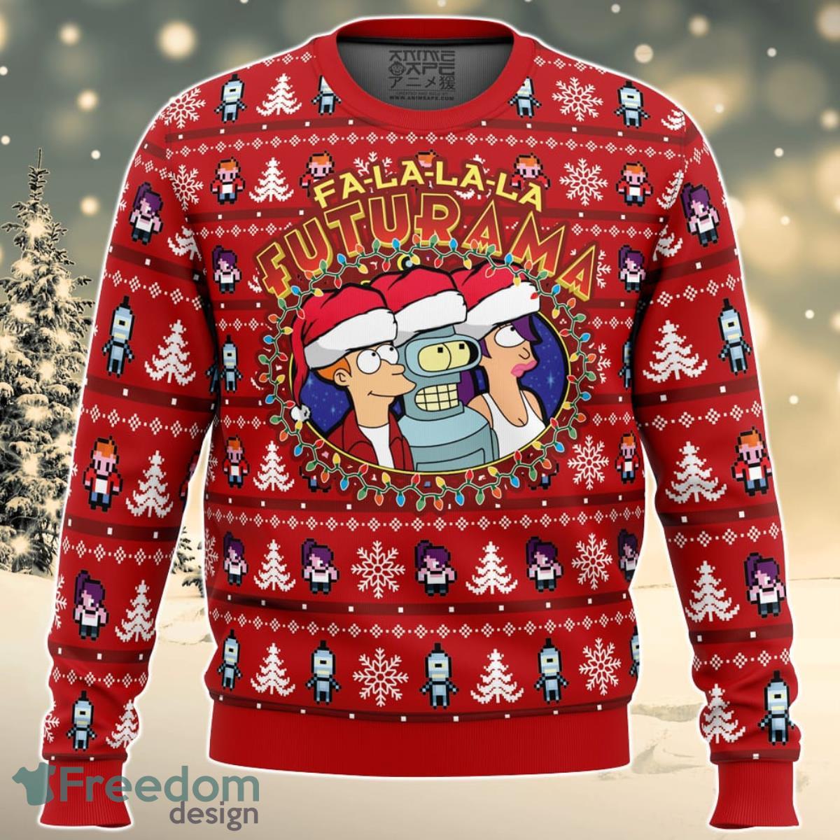 Fa-La-La-La Futurama Ugly Christmas Sweater For Men And Women Product Photo 1