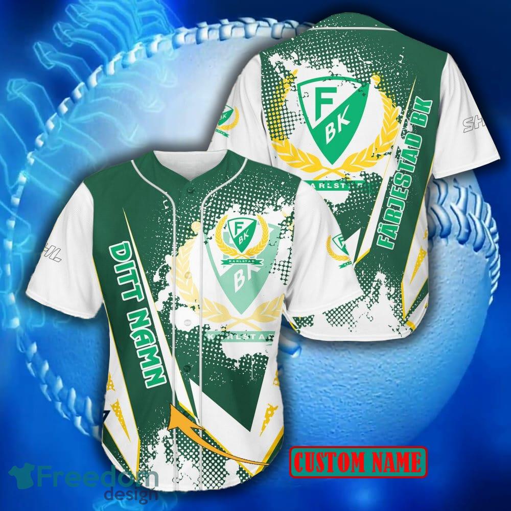 SHL Logo Farjestad BK Design Custom Name Baseball Jersey Shirt For Fans -  Freedomdesign