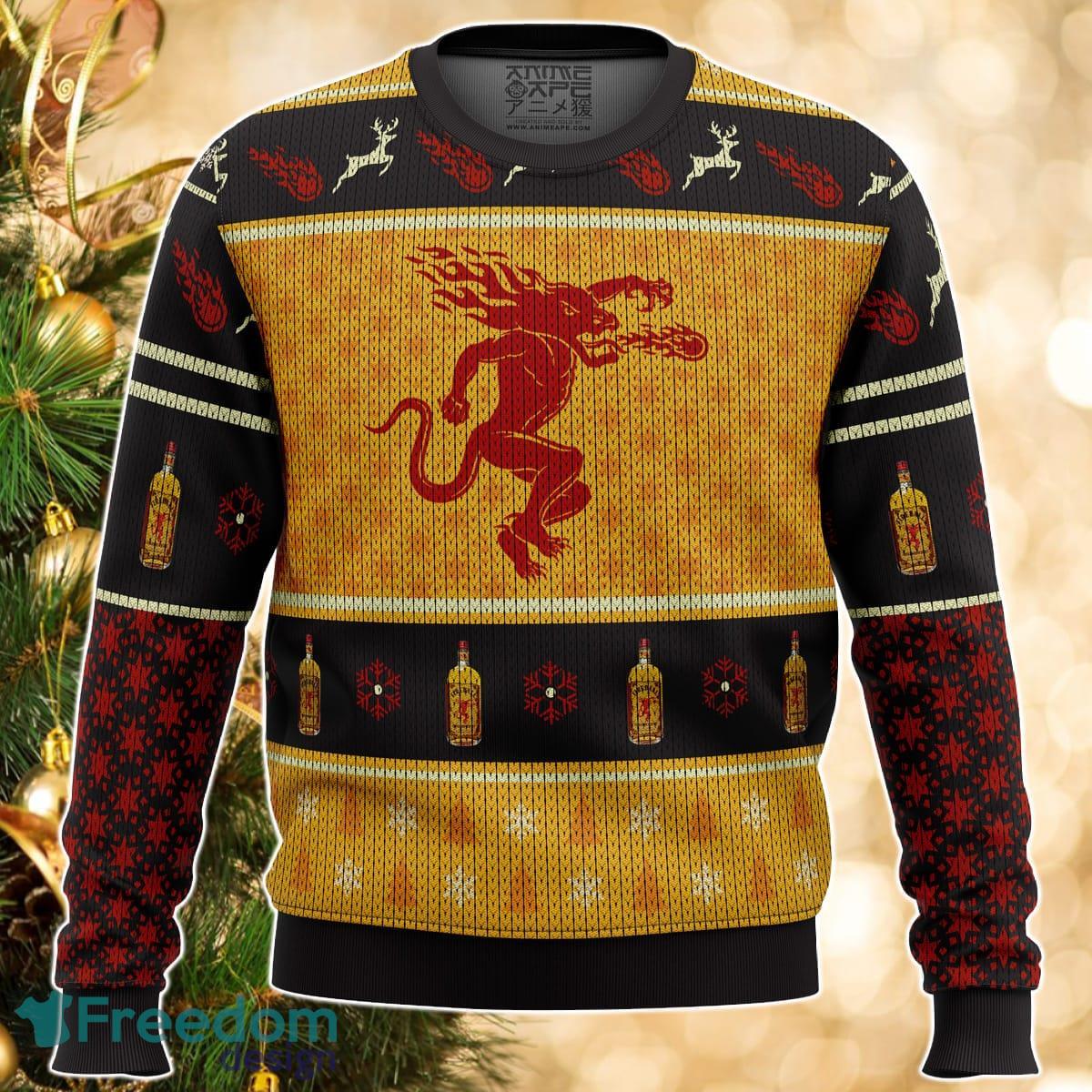 Fireball Cinnamon Whisky Ugly Christmas Sweater Great Gift For Men Women Product Photo 1