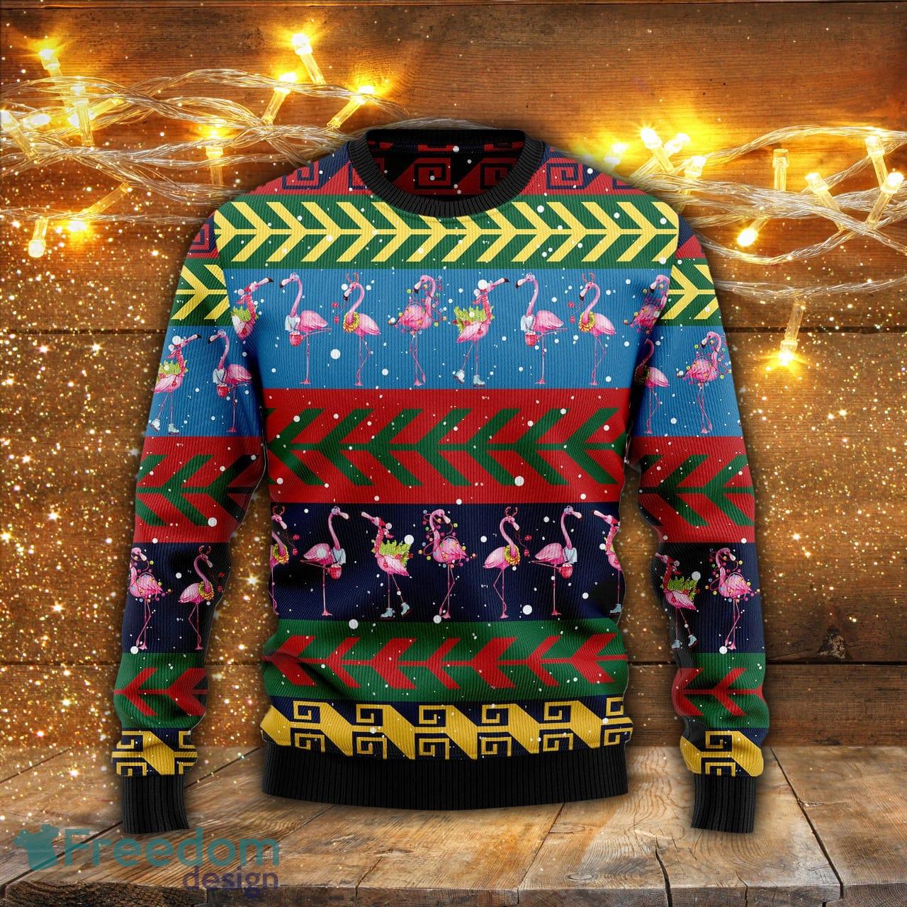 Womens flamingo hot sale christmas sweater