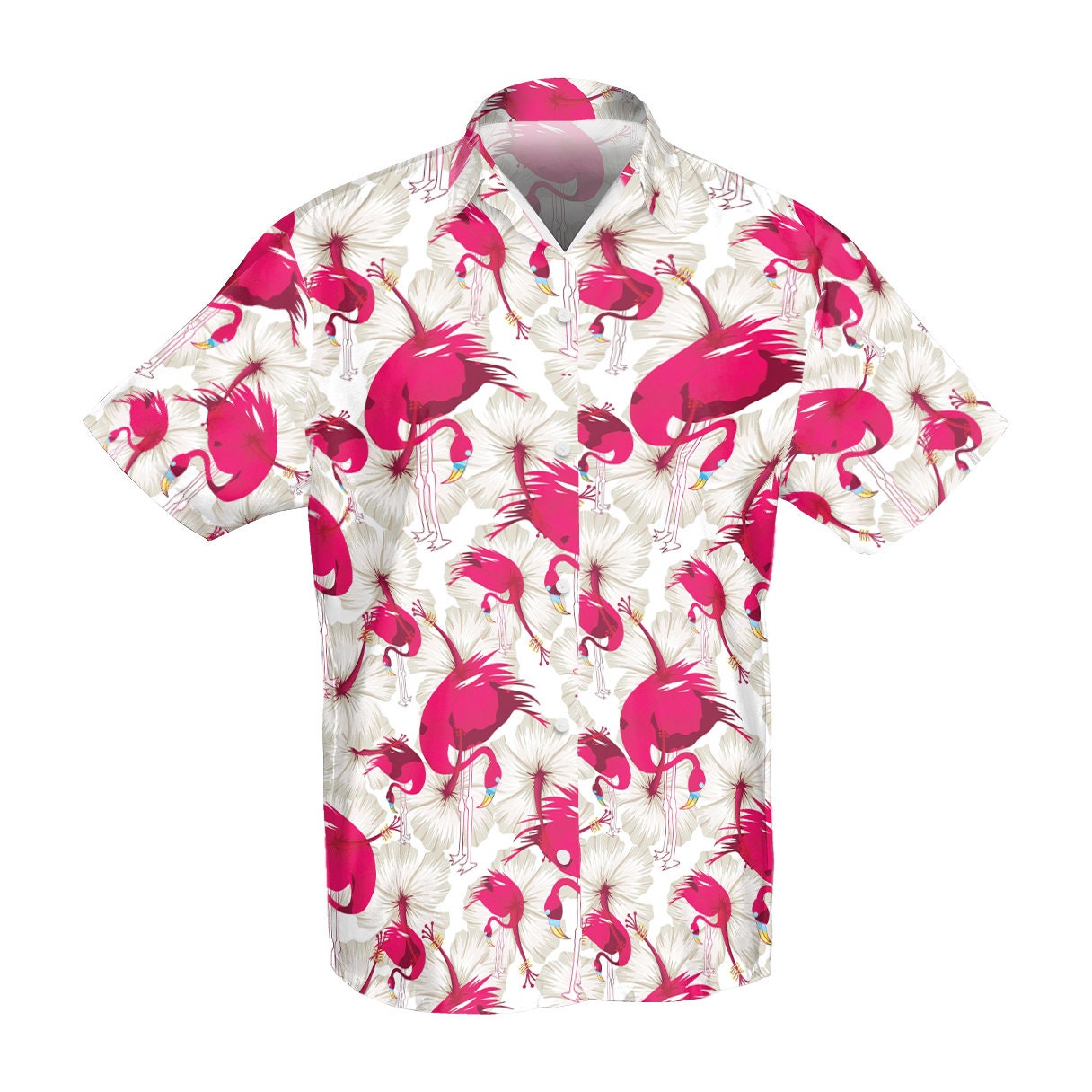 Flamingo Beach Funny Hawaiian Shirt Outfit - T-shirts Low Price