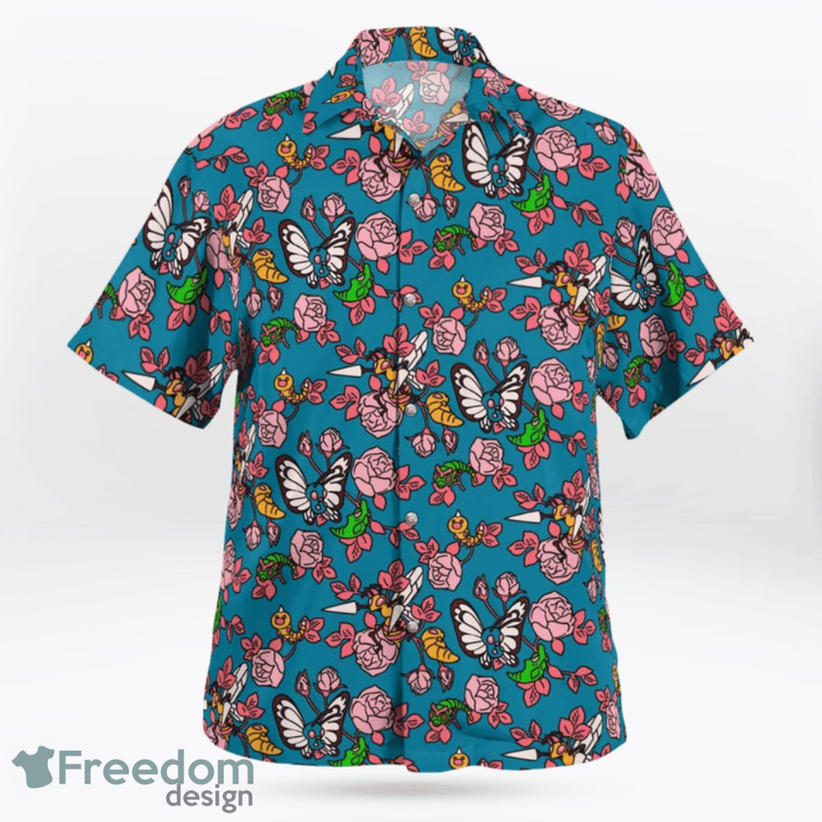 Floral Seamless Pokemon Hawaiian Shirt And Short For Fans Product Photo 2