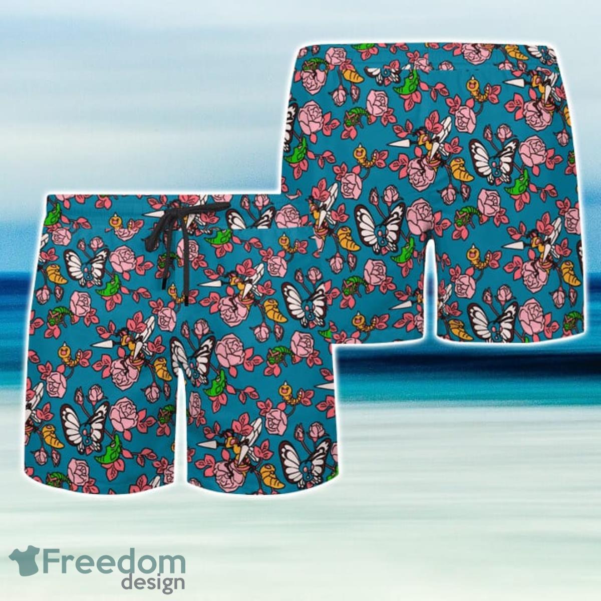 Floral Seamless Pokemon Hawaiian Shirt And Short For Fans Product Photo 3 Floral Seamless Pokemon Hawaiian Shirt And Short For Fans Product Photo 3