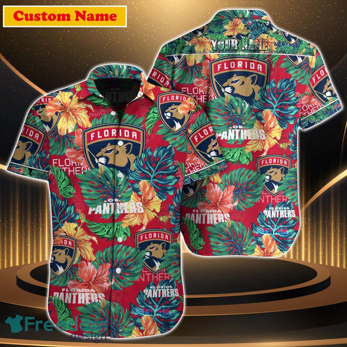 Florida Panthers NHL Custom Name Hawaiian Shirt Great Gift For Men Women  Fans - Freedomdesign