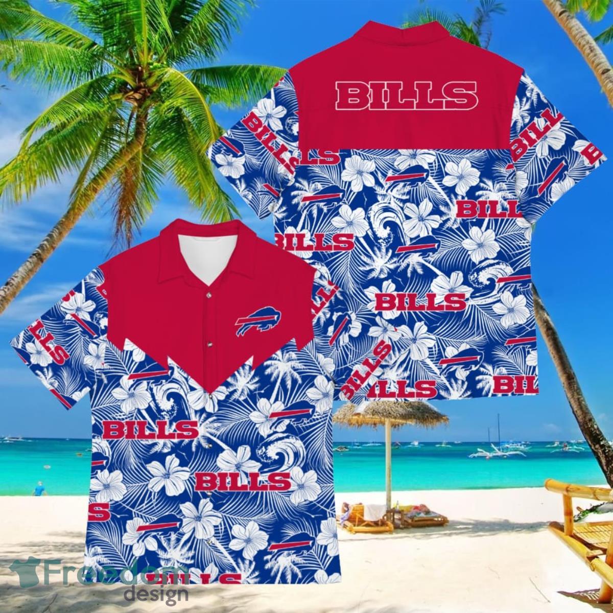 Football American Hawaii Shirt Tropical Beach Tree Buffalo Bills -  Freedomdesign