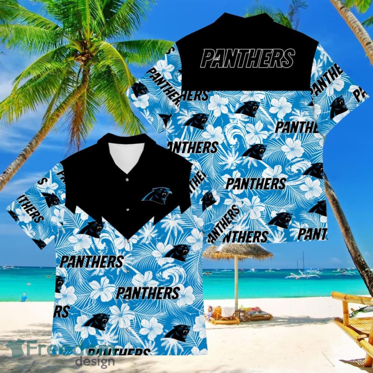 Football American Hawaii Shirt Tropical Beach Tree Carolina Panthers Product Photo 1