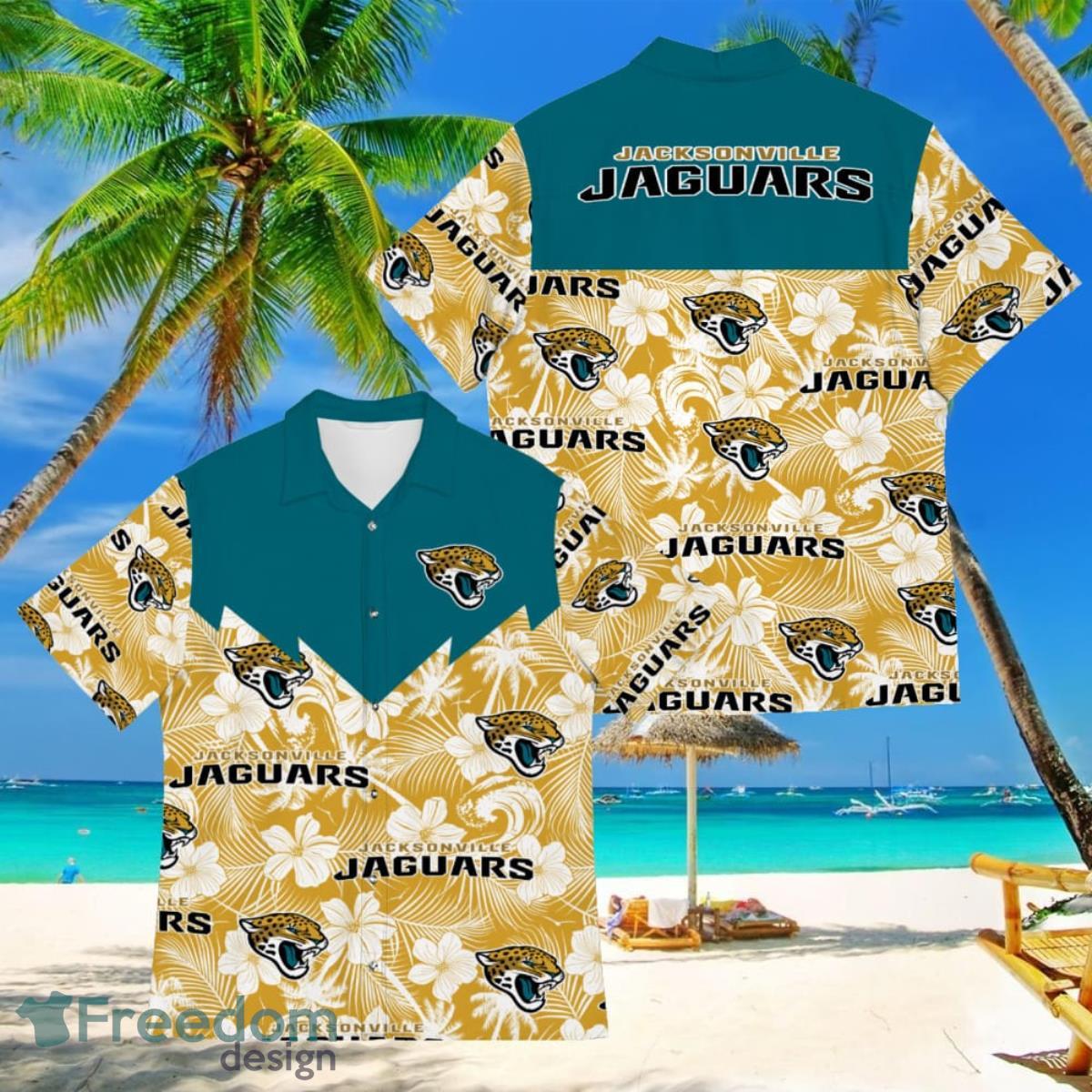 Football American Hawaii Shirt Tropical Beach Tree Jacksonville Jaguars Product Photo 1