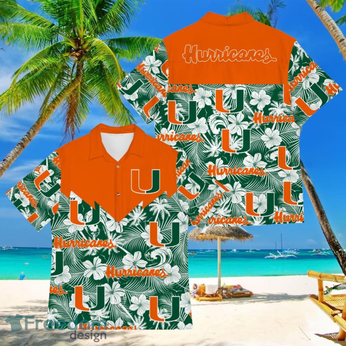 Football American Hawaii Shirt Tropical Beach Tree Miami Hurricanes Product Photo 1