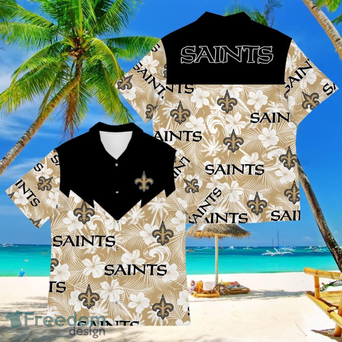 Saints Hawaiian Shirt New Orleans Saints Mens Aloha Tropical Best