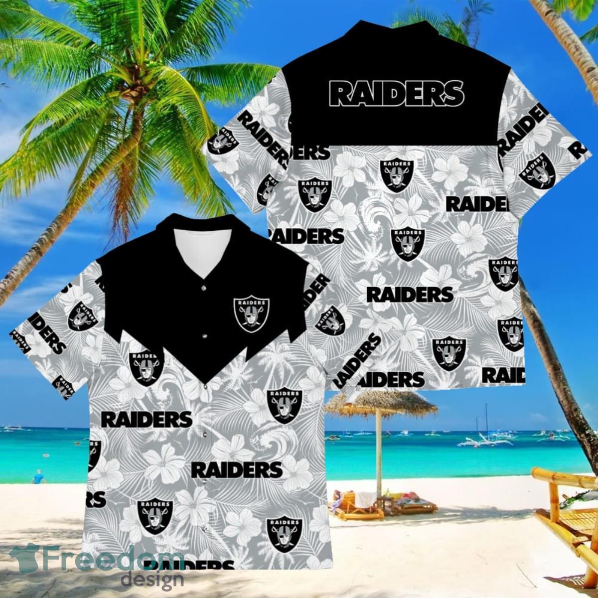 Football American Hawaii Shirt Tropical Beach Tree Oakland Raiders Product Photo 1