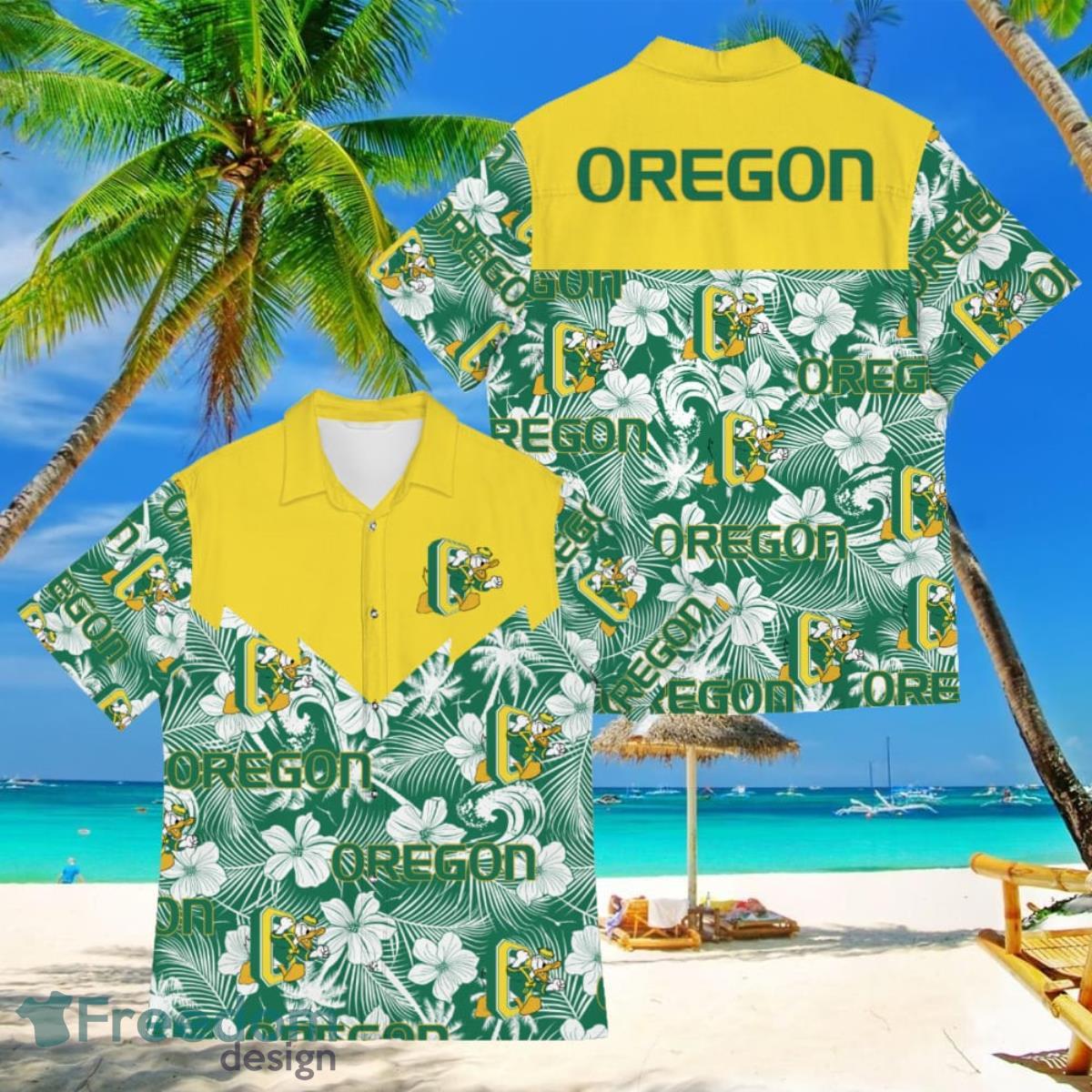 Football American Hawaii Shirt Tropical Beach Tree Oregon Ducks Product Photo 1