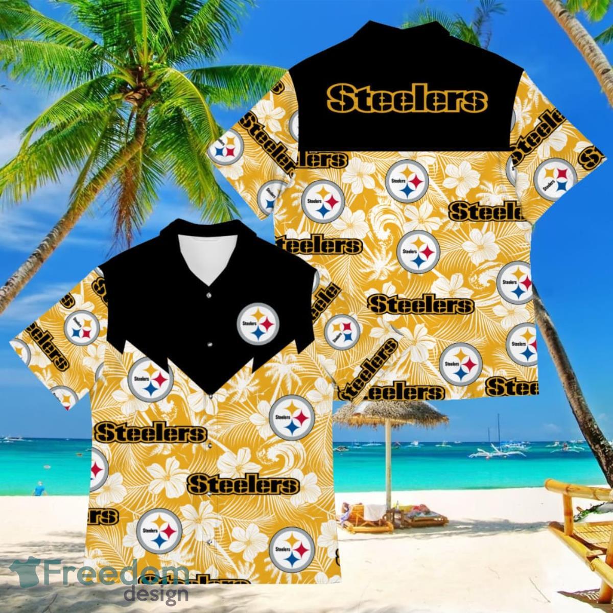 Football American Hawaii Shirt Tropical Beach Tree Pittsburgh Steelers Product Photo 1