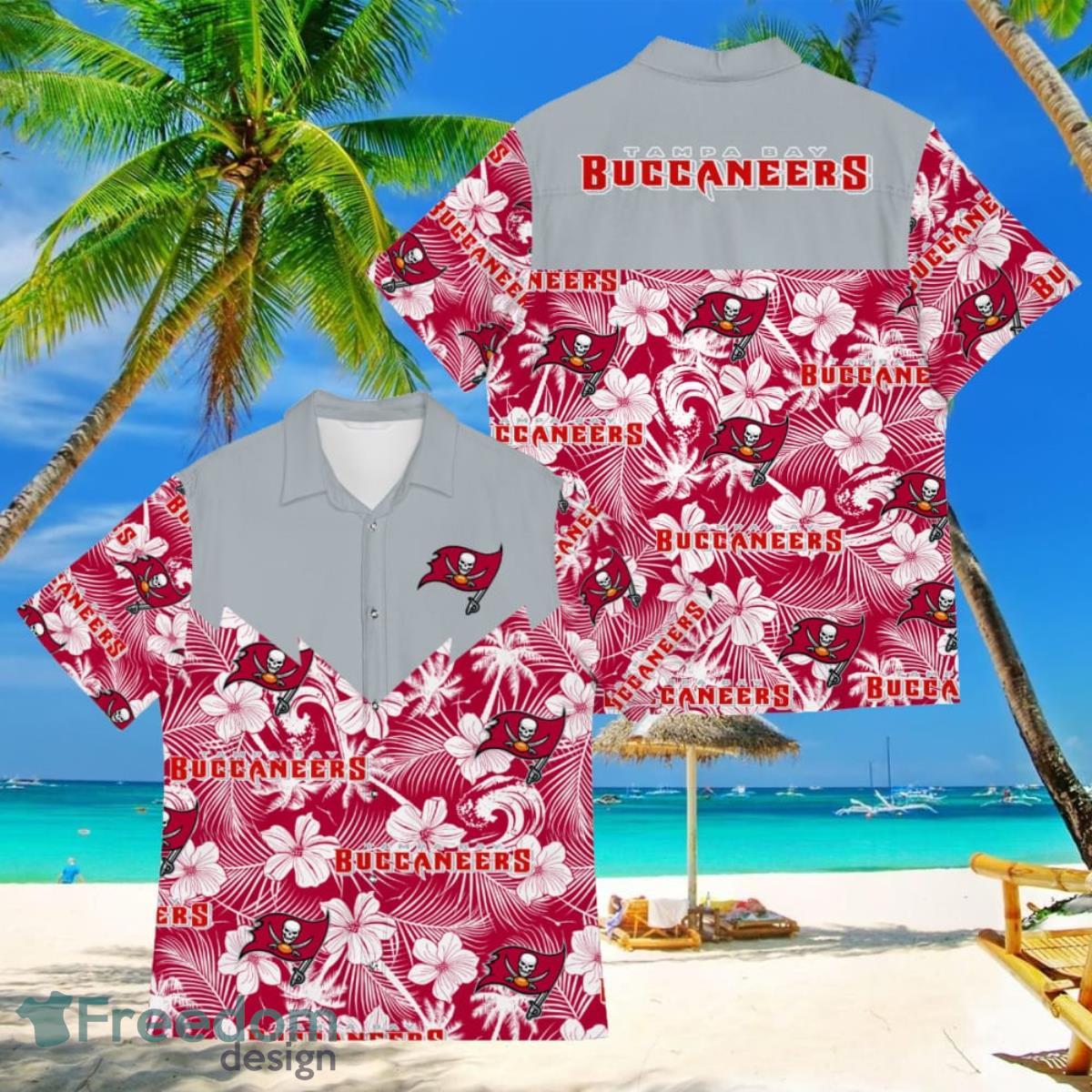 Football American Hawaii Shirt Tropical Beach Tree Tampa Bay Buccaneers Product Photo 1