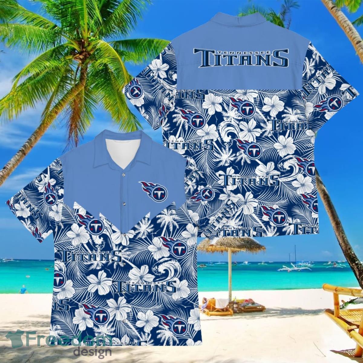 Football American Hawaii Shirt Tropical Beach Tree Tennessee Titans Product Photo 1