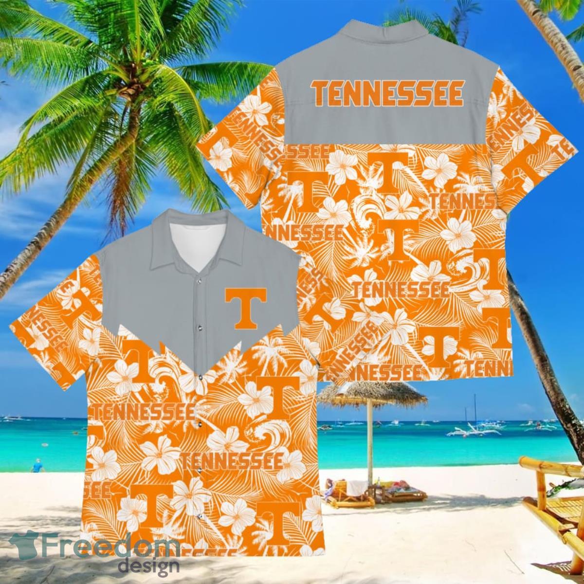 Football American Hawaii Shirt Tropical Beach Tree Tennessee Volunteers Product Photo 1