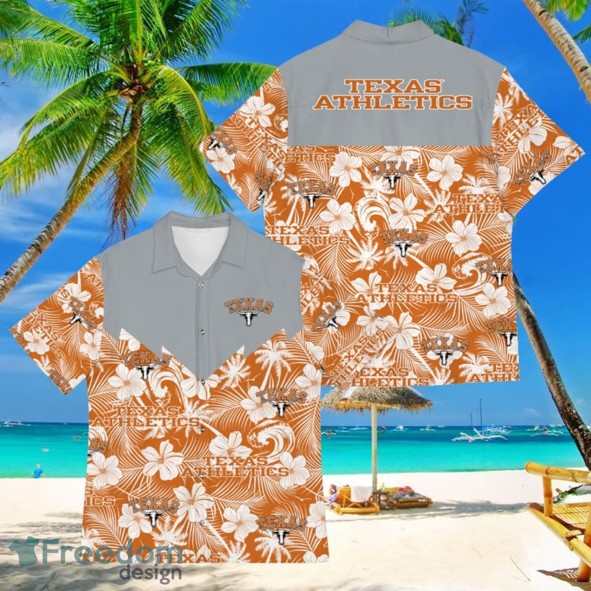 Football American Hawaii Shirt Tropical Beach Tree Texas Longhorns Product Photo 1