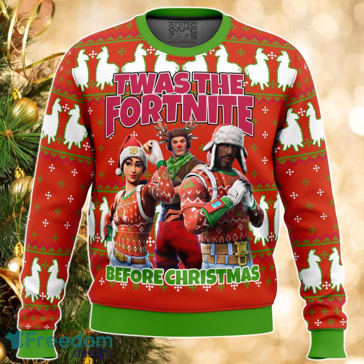 Fortnite Twas Night Ugly Christmas Sweater Great Gift For Men Women Product Photo 1